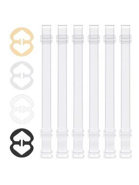 12 PCS Clear Bra Straps for Women: 8 PCS Invisible Clear Bra Straps Adjustable